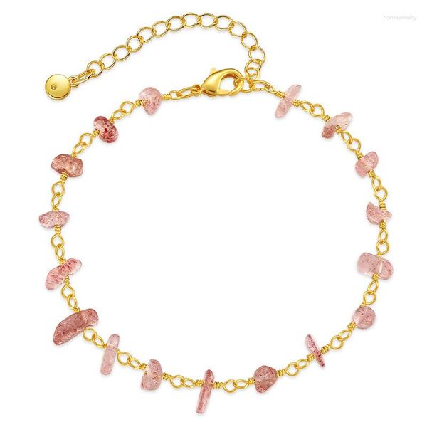 Strand Allme French 18K Real Ottone oro in ottone rosa irregolare di colore in pietra naturale Braccialetti per il fascino di cristallo per donne gioielli