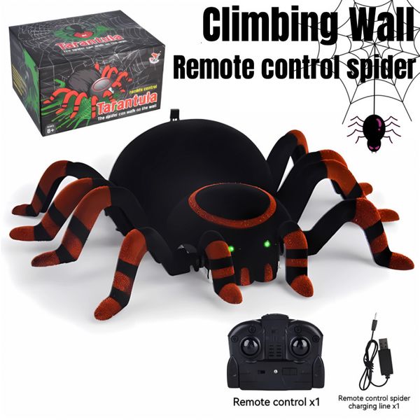 ElectricRC Animals RC Spider Toy Remote Remote Control Infravermelho Mock Realistic Fake Prank Jock Halloween Páscoa Crianças Toys Crianças Presente 230811