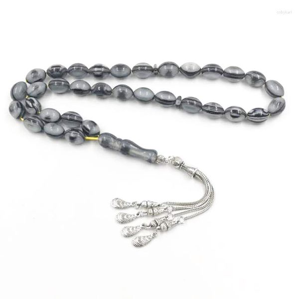 Strand Tasbih Rosary Grey Laste 33 Beads Gift Adha Mussustrim Bracelet Исламские ювелирные аксессуары Misbaha Магазин арабская мода