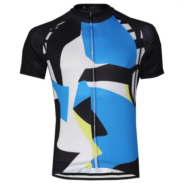 Гоночные куртки Hirbgod Men Men Short -рукав Cycling Jersey 2023 Simple Blue Black Patchwork Patch Room Team Bicycle Camiseta Ciclismo