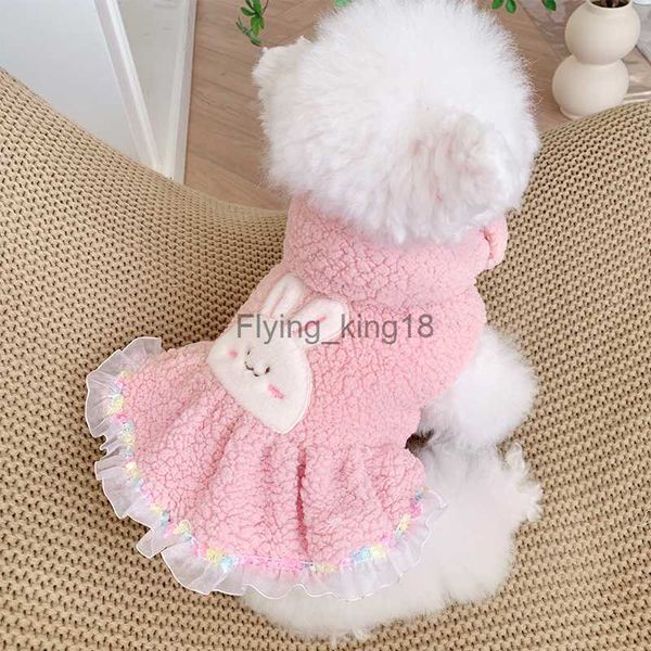 Pink Fleece Mädchen Haustierkleider Hund Kleidung Herbst Winter verdicken warme Chihuahua maltesische Katzenmantel Jacke Kostüme Welpe Tier Mops HKD230812