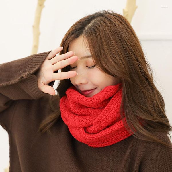 Schals Herbst und Winter warmer Schal Feste Farbe Strick koreanische Mode vielseitig RD37