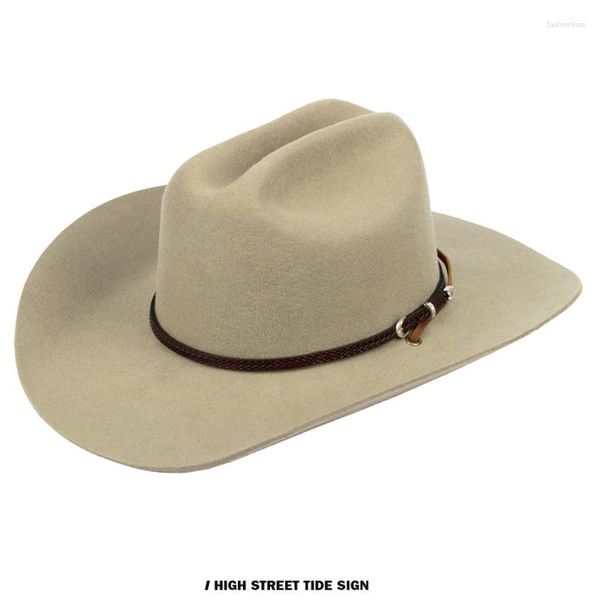 Бертс бренд мужская мода западная ковбойская шляпа с рулоном Американской шерстя