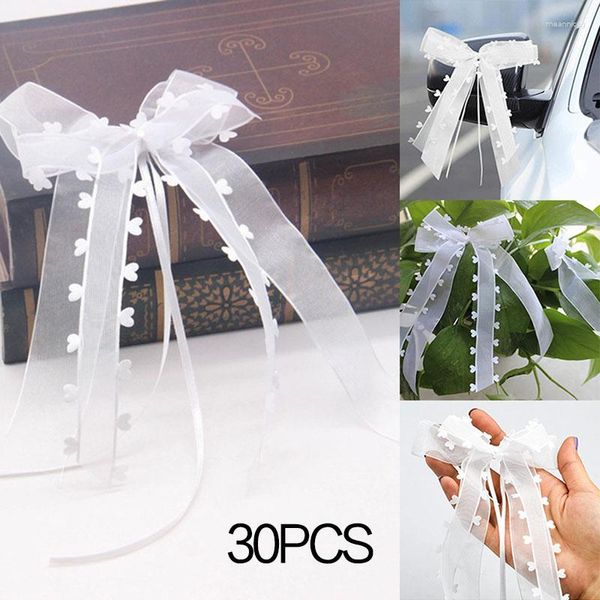 Fiori decorativi 30pcs/set wedding bowknots con amore a cuore nastro mini auto sedie per feste arco di vacanza vaso a proposito decorazioni