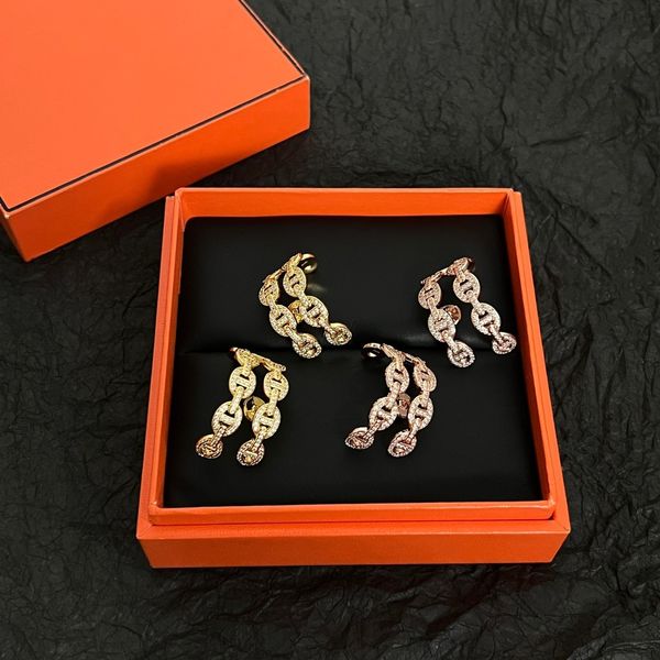 Luxusmarke Hoop Ohrringe Runde Schwein Nasendesigner Kristall Round Loop Ohrringe für Frauen Top -Qualität -Markendesigner Schmuck für Frauen Party Geschenk