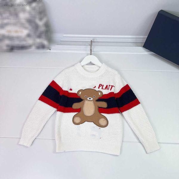 Designer baby pulluver a maniche lunghe per bambini dimensioni maglione da 100-160 cm ricami per bambole per animali di alta qualità per bambini agosto