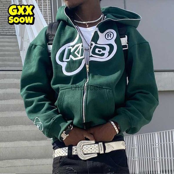 Y2K Zip Up Hoodies for Men Letter Fashion Letter Grapthirt Coat 2023 Autumn Hip Hop Streetwear Hoodie Jacket UNISEX HKD230725