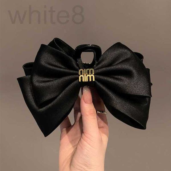 Clip per capelli Barrette Designer Big Bow Knot Hairpin Finitura satina