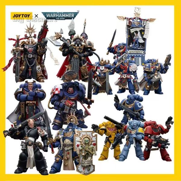 Militärfiguren vor Orderjoy Spielzeug 1/18 Aktion Abbildung 40k Primaris Captain Black Legion Chaos Lord Anime Sammlung Militär Modell 230811