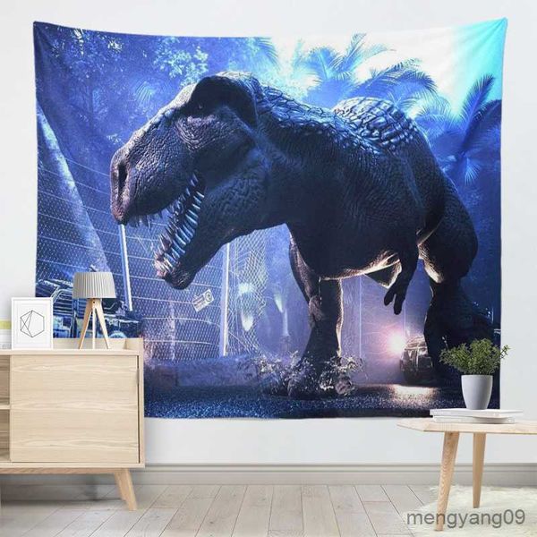 Taquestres 3D Dinosaur Movie Tapestry Sala de tapeçaria parede pendurada dormitório Tapestry Arte Decoração de casa Tapestry Aplicável Tabela de sofá de mesa R230812