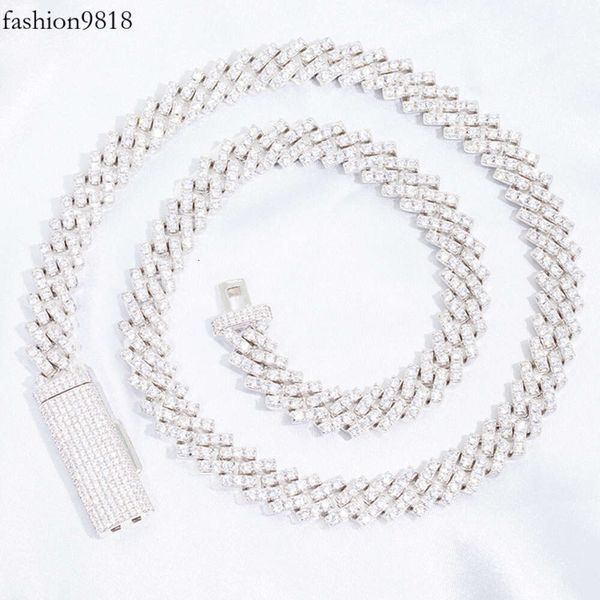 Jóias de jóias personalizadas 10mm Passe o teste de diamante Diamond Moissanite Diamond Sterling Sier Hip Hop Chain para homem