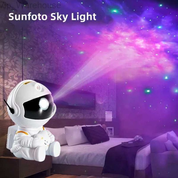 Astronot Projektör LED Lazer Uzay Galaxy Projektör 360 Derece Yıldız Projektör Aurora Nebula Home Decor HKD230812