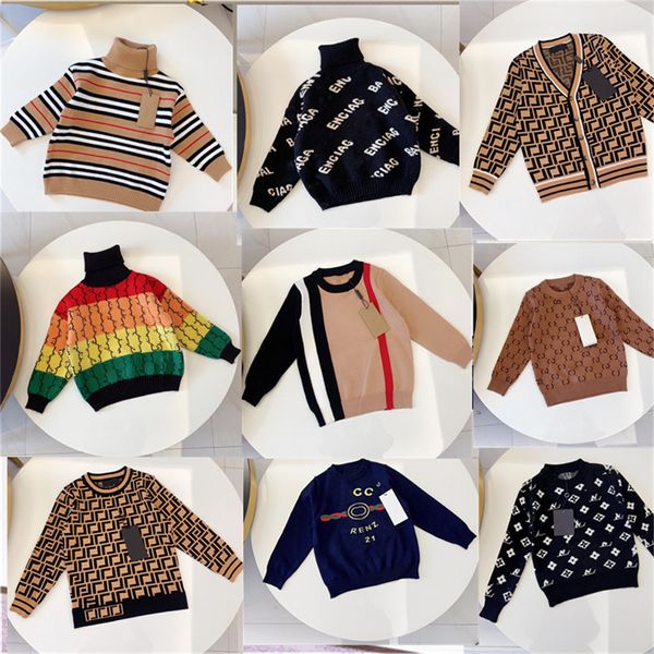 Дизайнерские детские свитеры бренд мальчики девочки высококачественные свитера детских теплых детских пуловер.