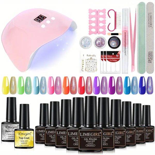 Set di manicure completo: smalto gel, kit acrilico, lampada per unghie a LED UV di più!