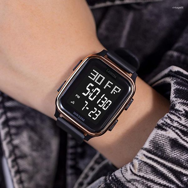 Armbanduhrenbeobachter Modemarkenstudent Teenager Sport Electronic Watch Trendy College Männer und Frauen leuchtende Uhr Original Digital Armbanduhr