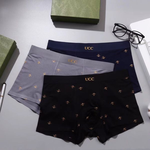 Designer maschili di lusso Boxer Brands Underpants Sexy Classic Boxer Shorts Casual Shorts Morbida mutande in cotone traspirante 3pcs/Box