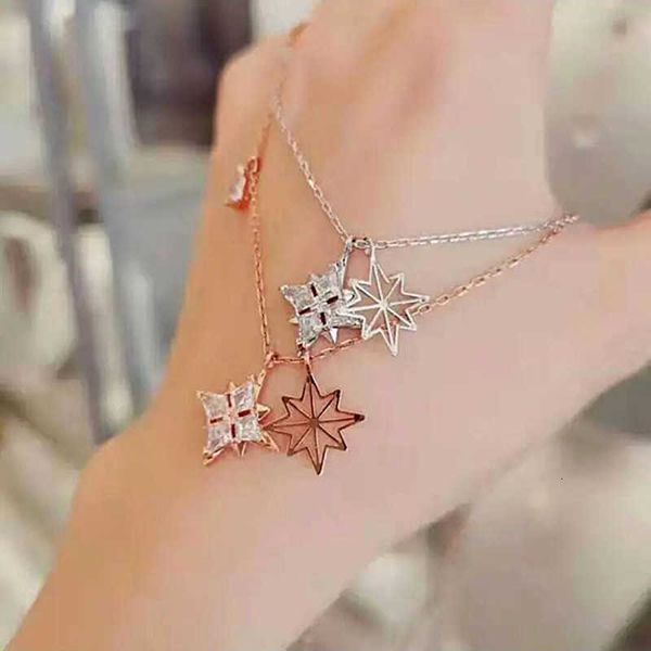 Designer Rovski Accessori per gioielli Top Luxury Nuova Star Snowflake Collana a ciondolo per la personalità della moda femminile Crystal Element Collar Starligh Collar Catena