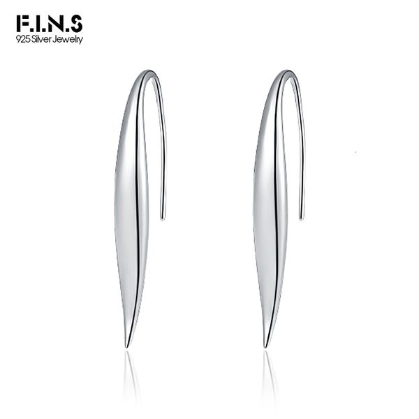 Stud F.I.N.S Original S925 Pure Sterling Silver Prata Ganch Brincho