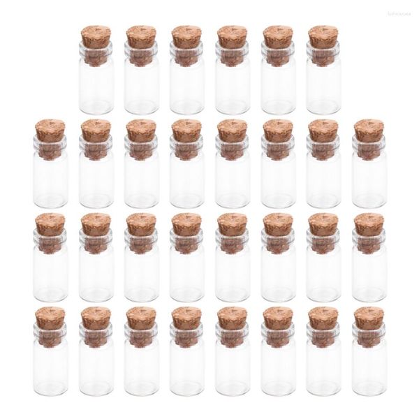 Vasos 30 PCs desejando garrafas de vidro Diy garrafas mini transparentes pequenas de arrolhagem clara simples