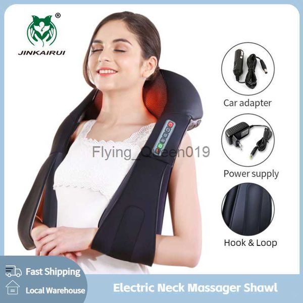 U Form Electrical Shiatsu Nacken Schulterkörpermassager Infrarot 4D Kneten Massage EU/Flachstecker Auto Home Dual Verwendung 16 Kugeln HKD230812