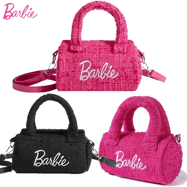 Bolsa de noite travesseiro de moda Kawaii Bolsa de acessórios rosa Nicho preto design de fragrâncias cilíndricas para meninas presentes 230812