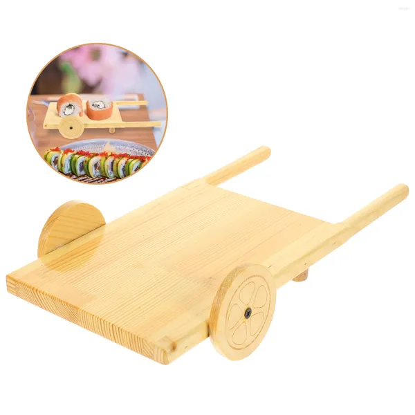 Geschirrsets Sets Sushi Display Rack Restaurant wiederverwendbare Servierschalen Teller Holz Holzhalter dekorativ dekorativ