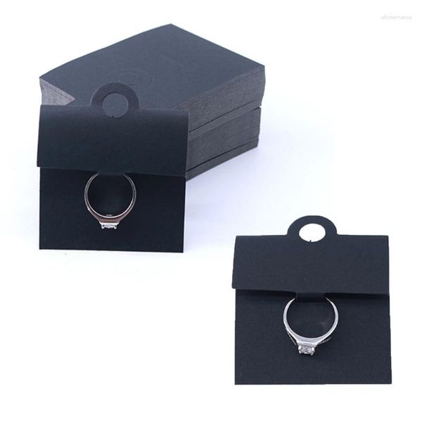 Bolsas de jóias 100 PCs Blank Ring Display Holder Cards Kraft Cardboard pendurado embalagem por atacado