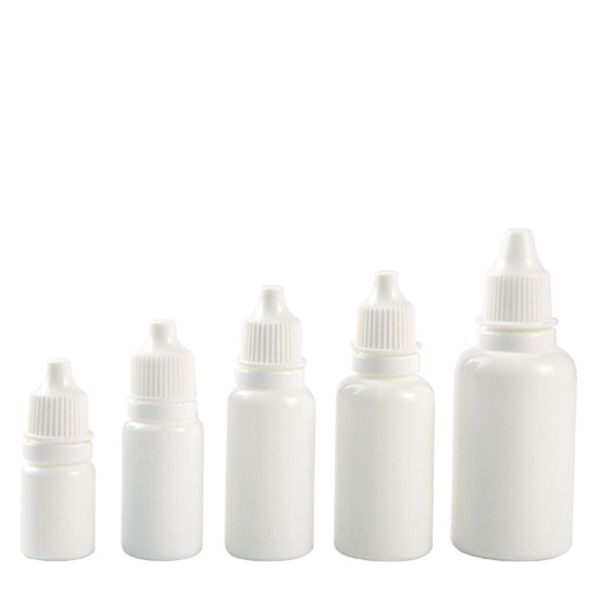 Branco vazio 5ml 10ml 20ml 30ml Cuidado com os olhos líquido amostra líquida PE Squeezable Olhos Garrafas recarregáveis ​​JL1900