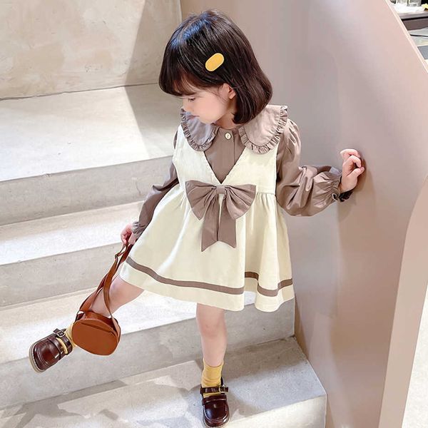 Kleidungssets für Kinder, Mädchen, große Schleife, Mädchenkleidung, Bluse, Kleid, Mädchen-Outfit, lässiger Stil, Kinderanzüge