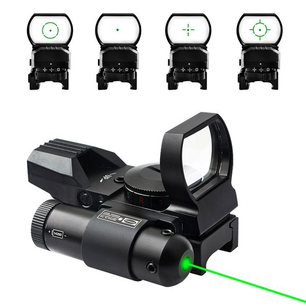 1x22x33 Verde Red DOT REFLEX REFLEX Laser Escopo de visão 4 Estilos exibir escopo tático de 20 mm de iluminação holográfica de 20 mm