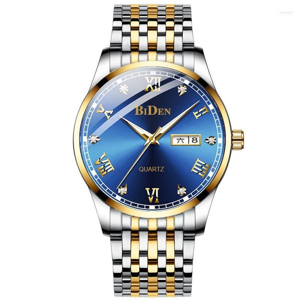 Armbanduhr 2023 Biden Herren Business Watch wasserdichte Dual -Kalender Luminous Multifunktional