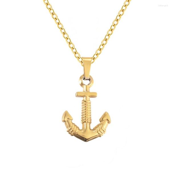 Collane a pendente collana oro collana in metallo una barca a catena unisex anchor fresco da donna classico uomo colletto in acciaio inossidabile in acciaio inossidabile