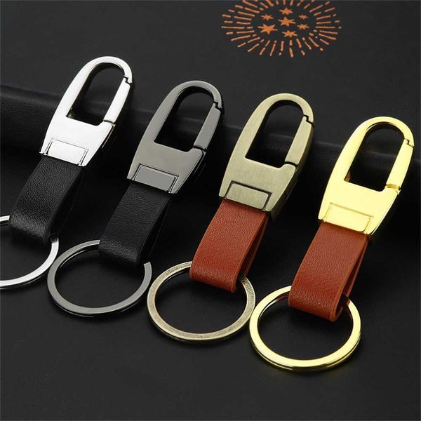 Schlüsselanhänger Lanyards Imitation Leder Keyring Modie Herren Einfacher Kuhladen -Auto -Brieftaschen -Schlüsselzubehör Metall High Class Style Style Classical Schlüsselanhänger