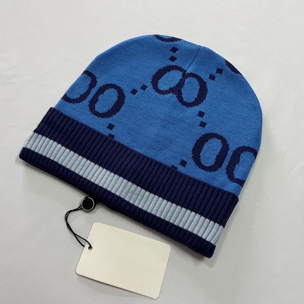 Moda Tasarımcı Şapkaları Lüks Erkek ve Kadınlar Beanie Sonbahar/Kış Termal Örgü Şapkası Marka Bonnet Yüksek Kaliteli Ekose Kafatası Şapkası Lüks Sıcak Kapaklar 02