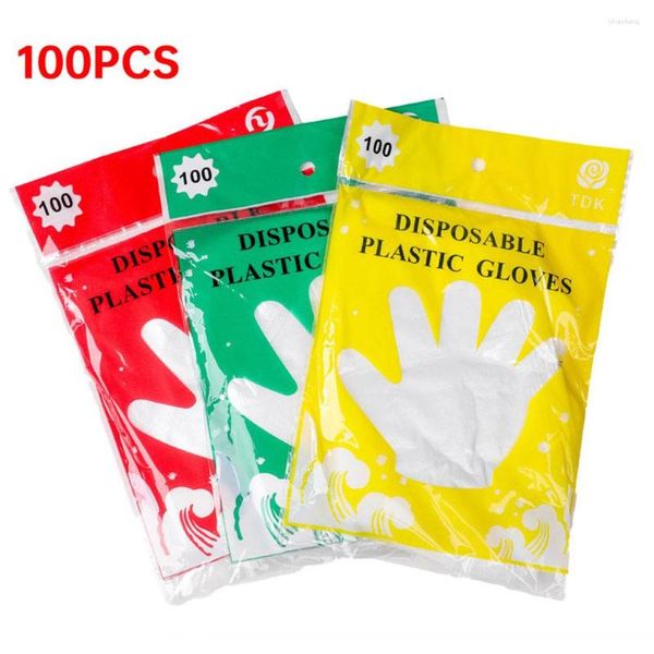 Luvas descartáveis 100pcs Transparente Durável Produtos Domésticos Cozinha Food Grade Plástico Lavar Louça Proteger Suas Mãos Clephan