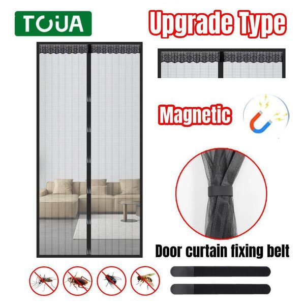 Tende trasparenti a 12 tipi tende da porta magnetica con cinghia fissaggio antimosquito net cucina antimico a magnete a magnete mesh facile installa 230812