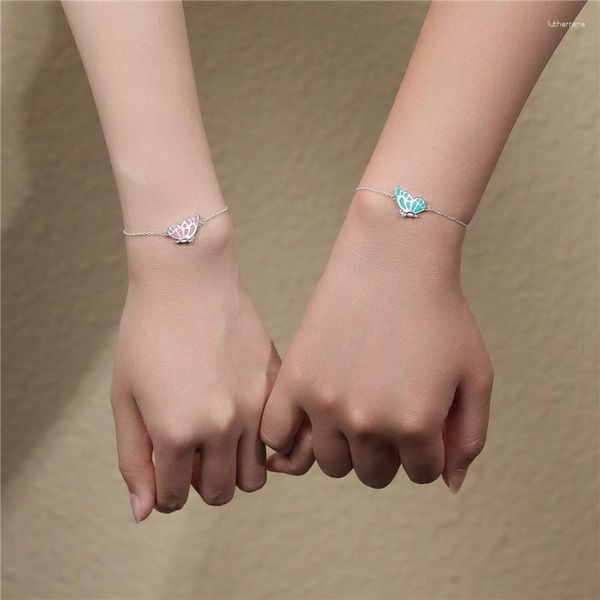 Pulseiras de charme pulseira de borboleta casal magnético amizade amizade jóia presente de joalheria pulseira vintage ajustável
