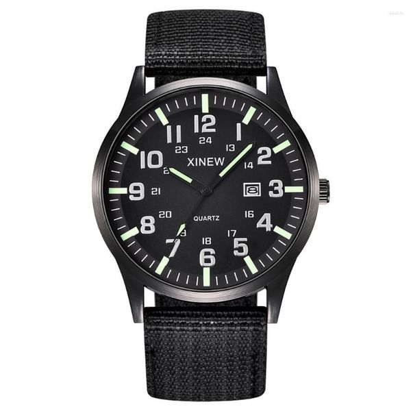 Avanadores de pulso Assista aos homens 2023 Luxo Quartz Man Wristwatch Wristwatch High Quality's Nylon Strap Student Casual Watches