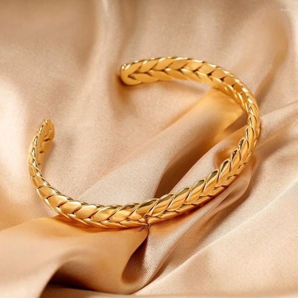 Браслет Hiyee Wheat Ware Bracelet Classic Vintage Мужская и женская вечеринка дата свидания из нержавеющей стали без фальсификации роскошных банков для женщин