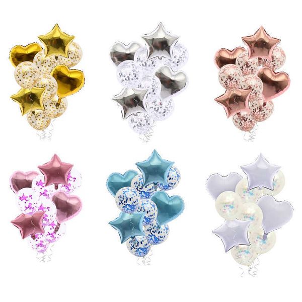 Decorazione 10pcs set di palloncini di paillettes in alluminio per il matrimonio per bambini di compleanno per bambini Forniture per decorazioni a parete R230812