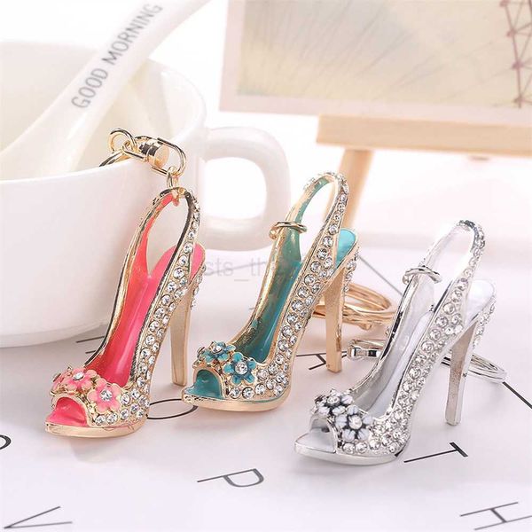 Schlüsselanhänger Lanyards High Heel Schuhkette für Frauen Strass -Strasskristall -Geldbeutel Key Ketten Legierung Legierung Keyring Souvenir Geschenke Schmuckzubehör