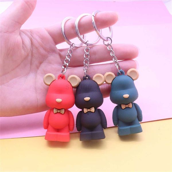 Keychains Lanyards niedlich Bären Tier Anhänger Schlüsselketten PVC Cartoon Kinder kleine Gummi -Schlüsselkette für Mädchen Geschenk Rucksack Accessoires Ornamente