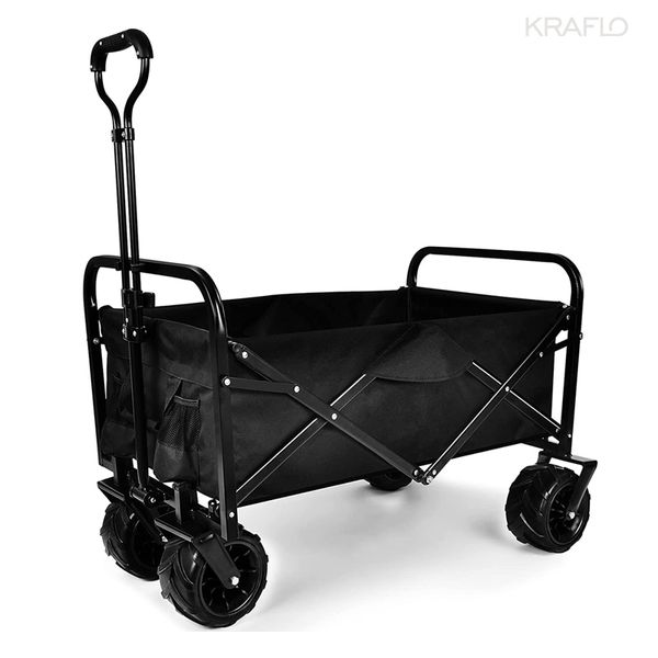 Home Garden Supplies Utility Park Garden- CART-Werkzeug Gespürte Farbfalt Camping Trolley Schweren Outdoor-Picknick-Strandwagen