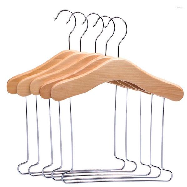Cabides 5pcs/lote 30cm Racks de roupas para lojas infantis calças de madeira sólida clipe multifuncionalhangerhanger