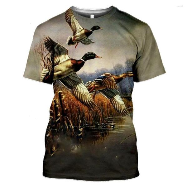 Herren T -Shirts 2023 Tier 3D -Druck Vintage Top Wild Chicken Entenmuster Kleidung Kurzhülse schnelles Trocknenmaterial