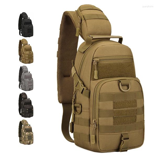 Bolsas escolares ombro militar peito crossbody crossbody molle pacote tático protetor para caminhadas homens nylon arredora de ciclismo sling plus