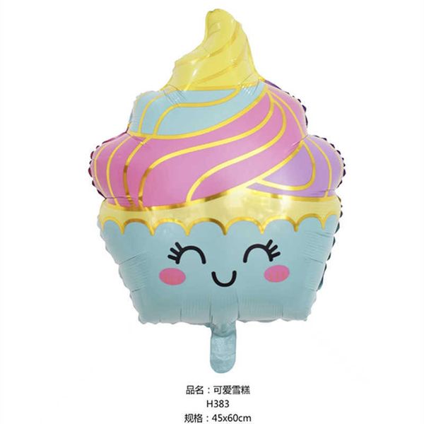 Dekoration Neue Süßigkeiten Dessert Serie Kuchen Eis Zuckerrohr Form Aluminiumfolie Ballon Kindergeburtstag Dekoration Spiel