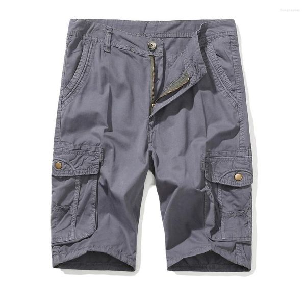 Shorts masculinos 2023 homens cargo casual verão calças curtas bolsos grandes homem algodão tamanho 30-38