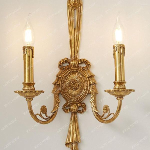 Стеновая лампа Классический корт медь европейский стиль вилла из гостиной.