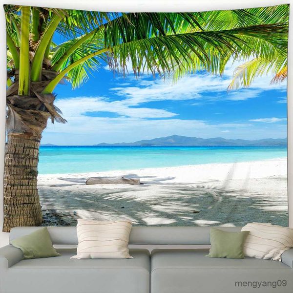 Arazzi personalizzabili Beach Abete Island Piante tropicali Ocean Natural Paesaggio Soggio